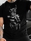billige Short Sleeve-Herre T-skjorter T skjorte Skjorte 3D-utskrift Hund Dyr Store størrelser Trykt mønster Kortermet Fest Topper Elegant og moderne Gatemote Bekvem Stor og høy Rund hals Blå Gul Svart