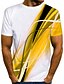 cheap Men&#039;s Tees &amp; Tank Tops-Men&#039;s Shirt T shirt Tee Graphic Round Neck Yellow Red Blue Purple Orange 3D Print Daily Going out Short Sleeve Print Clothing Apparel Streetwear