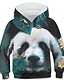 cheap Boys&#039; Tees &amp; Blouses-Kids Boys Hoodie Pullover Dinasaur Tiger Panda 3D Print Long Sleeve Unisex Active Daily Wear  3-13 Years Summer Blue