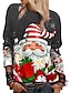 billige Hættetrøjer &amp; sweatshirts-Dame Sweatshirt bluse 3D Rensdyr Beige Trykt mønster Jul Julegaver Sport 3D-udskrivning Gade Jul Hættetrøjer Sweatshirts Hvid