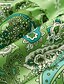 abordables Vestidos casuales-Mujer Floral Cachemir Vestido informal Vestido de flores Escote en Pico Estampado Frunce Vestido Midi Manga de la llamarada Diario Festivos Moda Romántico Holgado Manga Larga Rosa Azul Piscina Verde
