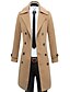 cheap Tank Tops-Men&#039;s Winter Coat Overcoat Peacoat Trench Coat Formal Business Winter Polyester Warm Outerwear Clothing Apparel Coats / Jackets Solid Color Vintage Style Notch lapel collar