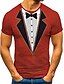 billige T-skjorter og singleter til herrer-Herre T skjorte Rund hals Grafisk Svart Blå Rød 3D-utskrift Kortermet Trykt mønster Daglig Topper Grunnleggende overdrevet