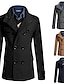 cheap Best Sellers-Men&#039;s Peacoat Winter Coat Short Coat Business Casual Overcoat Peacoats Cotton Fall Winter Outerwear Clothing Apparel Color Block Notch lapel collar / Long Sleeve / Daily / Stand Collar / Long Sleeve