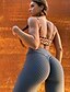 baratos Yoga Leggings-Mulheres Calças de ioga Compressão abdominal Butt Lift Franzido Levantamento de Butt Ruched Ioga Ginástica Treino de Ginástica Cintura Alta Leggings Calças Cinzento Escuro Preto Verde Elastano