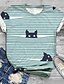 cheap Plus Size Tops-Women&#039;s Plus Size Tops T shirt Cat Graphic Short Sleeve Print Round Neck Cotton Spandex Jersey Daily Holiday