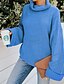 preiswerte Pullover-Damen Pullover Strickwaren Gerippt Stricken Strick Rollkragen Einfarbig Outdoor Täglich Stilvoll Casual Winter Herbst Grün Blau Braun S