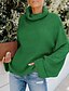 cheap Sweaters-Women&#039;s Pullover Sweater Jumper Ribbed Knit Knitted Turtleneck Pure Color Outdoor Daily Stylish Casual Winter Fall Green Blue S M L