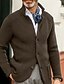 preiswerte Cardigan Sweaters-Herrenpullover, Strickjacke, Pullover, Jacke, Blazer, Waffelstrick, Stehkragen, kurz geschnitten, gestrickt, einfarbig, langärmelig, Basic, stilvoll, Outdoor, Alltag, Kleidung, Herbst, Winter, Blau, Khaki, S, M, L