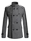 cheap Best Sellers-Men&#039;s Peacoat Winter Coat Short Coat Business Casual Overcoat Peacoats Cotton Fall Winter Outerwear Clothing Apparel Color Block Notch lapel collar / Long Sleeve / Daily / Stand Collar / Long Sleeve