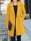 cheap Coats &amp; Trench Coats-Women&#039;s Coat Casual Jacket Christmas Valentine&#039;s Day Casual Fall Winter Long Coat V Neck Regular Fit Warm Casual Jacket Long Sleeve Solid Color Slim Fit Black Yellow Red