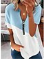 billige Super Sale-dameklær sommereksplosjon modeller kontrasttrykk v-hals glidelås kortermet skjorte t-skjorte kvinner