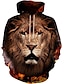cheap Hoodies-Men&#039;s Graphic Lion 3D Print Pullover Hoodie Sweatshirt