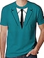 billige Tank Tops-Herre Skjorte T-shirt T-Shirts Grafisk Rund hals Sort Hvid Gul Blå Grøn 3D-udskrivning Plusstørrelser Afslappet Daglig Kortærmet Trykt mønster Tøj overdrevet Designer Basale Stor og høj