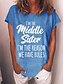 cheap Women&#039;s T-shirts-Women&#039;s T shirt Tee Cotton Text Casual Weekend Basic Short Sleeve Round Neck Light Green
