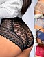 abordables Sexy Lingerie-Mujer Pantalones cortos Ropa interior Encaje Color sólido Negro Rojo Sensual Corto Interior