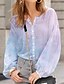 abordables Tops &amp; Blouses-Mujer Camisa Blusa Blanco Rosa Azul Piscina Botón Estampado Floral Casual Diario Manga Larga Escote Redondo Básico Regular Flor S