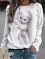 cheap Hoodies &amp; Sweatshirts-Basic White Cat Women&#039;s Pullover Sweatshirt