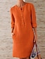 cheap Casual Dresses-Women&#039;s Basic Cotton Linen Shift Casual Dress