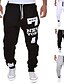 abordables Sweatpants-Homme Actif Joggings Pantalon Jogging Pantalon Lettre Cordon Taille elastique Toute la longueur Plein Air Des sports Usage quotidien Ample Actif Sportif Noir / Rouge Blanche Micro-élastique