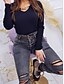 cheap Tops &amp; Blouses-Women&#039;s Shirt Blouse Black White Gold Print Graphic Casual Long Sleeve V Neck Basic Regular S