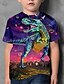 abordables T-shirts et chemises pour garçons-T-shirt Garçon Enfants Manche Courte 3D effet Animal Gris Enfants Hauts Eté Actif Extérieur du quotidien Standard 4-12 ans