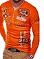 preiswerte Herren T-Shirts &amp; Tank Tops-Herren T Shirt Hemd Tee V Ausschnitt Graphic Buchstabe Weiß Schwarz Blau Orange Langarm Täglich Oberteile Basic Muskel