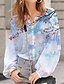 cheap Tops &amp; Blouses-Women&#039;s Shirt Blouse White Pink Blue Button Print Floral Casual Daily Long Sleeve Round Neck Basic Regular Floral S