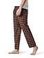 cheap Men&#039;s Clothing-Men&#039;s 1 PC Bottom Casual Daily Plaid Cotton Home Casual Check Pattern Pant Spring, Fall, Winter, Summer Black Yellow / Drawstring