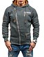 baratos Hoodies-Homens Moletom com zíper Côr Sólida Com Capuz Casual Diário Streetwear não imprimível Básico Legal Roupa Moletons Moletons Delgado Manga Longa Cinza Claro Cinzento Escuro / Inverno / Outono / Inverno