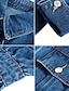 preiswerte Casual Kleider-Damen Midikleid Jeanskleider Blau Langarm Gerüscht Volltonfarbe Hemdkragen Frühling Sommer Alltag 2022 S M L XL