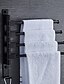preiswerte Bad Zubehör-mattschwarzer Handtuchhalter mit Haken, selbstklebender, an der Wand befestigter Schwenkarm, moderner Handtuchhalter aus Aluminium mit mehreren Stangen, 1 Stk