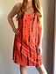 cheap Casual Dresses-Women&#039;s Mini Dress Casual Dress Sundress Strap Dress Orange Abstract Sleeveless Summer Spring Print Party V Neck Vacation Summer Dress 2023 S M L XL XXL 3XL