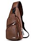cheap Men&#039;s Bags-Men&#039;s Sling Shoulder Bag Chest Bag PU Leather Outdoor Daily Zipper Waterproof Solid Color Dark Brown Black Brown