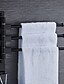 abordables Accessoires de Bain-Porte-serviettes noir mat avec crochet, bras oscillant mural auto-adhésif contemporain en aluminium multi tiges porte-serviettes 1 pc