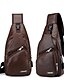 abordables Bolsos para Hombres-Hombre Bolsos de hombro de la honda Bolsa Bandolera Cuero de PU Exterior Diario Cremallera Impermeable Color sólido Marrón Oscuro Negro Marrón