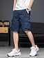 billige Pants-Herre Shorts med lommer Trekking-shorts Multi lomme Lige ben Knælængde Dagligdagstøj Bomuld Klassisk Sort Blå