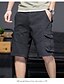 abordables Pants-Homme Short Cargo Shorts de Randonnée Multi poche Jambe droite Longueur genou Usage quotidien Coton Classique Noir Bleu