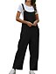 cheap Shoes &amp; Accessories-Women&#039;s Overalls Rompers Solid Color Pocket Full Length Breathable 30% Cotton Casual Weekend Vintage Athleisure White Black Micro-elastic