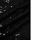 billige Kjoler til nyttårsaften-kvinners svart paljettkjole festkjole glitrende kjole hjemkomstkjole minikjole svart flak svart langermet geometrisk vår høst vinter vinterkjole med høy hals