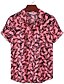 cheap Men&#039;s-Men&#039;s Shirt Graphic Shirt Classic Collar Flamingo Green Other Prints Casual Holiday Print Clothing Apparel Tropical Designer Beach / Short Sleeve / Short Sleeve