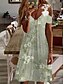cheap Casual Dresses-Women&#039;s Casual Dress Floral Lace Hollow Out V Neck Midi Dress Stylish Date Short Sleeve Summer Spring