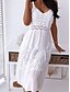 cheap Dresses-Women&#039;s Basic White Lace Backless Shift Dress