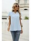 cheap T-Shirts-Women&#039;s Blouse Jacquard Daily Solid / Plain Color Cap Sleeve V Neck Summer Light Blue Black White Pink Dark Pink