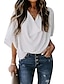 cheap Super Sale-Women&#039;s Basic Casual V Neck Long Sleeve Blouse