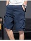 baratos Pants-Homens Bermuda Cargo Shorts de Trilha Bolso multi Perna reta Comprimento do joelho Roupa Diária Algodão Clássico Preto Azul
