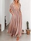 cheap Maxi Dresses-Women&#039;s V Neck Ruffle Backless Maxi Dress