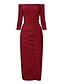 cheap Dresses-Women&#039;s Sequin Sheath Dress Midi Dress Black Gray Light Brown Red 3/4 Length Sleeve Pure Color Split Cold Shoulder Fall Spring Off Shoulder Personalized Formal Sexy Party Regular Fit 2023 M L XL XXL