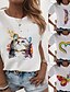 cheap T-Shirts-Women&#039;s T shirt Tee 100% Cotton Heart Rainbow Butterfly Casual Daily Butterfly Black White Print Short Sleeve Basic Round Neck Regular Fit Summer Spring
