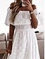 cheap Maxi Dresses-Women&#039;s Casual Lace Maxi White Dress